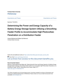 Determining the Power and Energy Capacity of a Battery