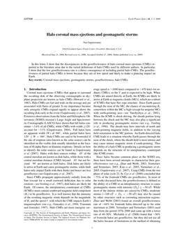 Halo Coronal Mass Ejections and Geomagnetic Storms