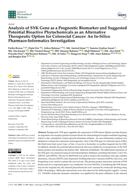 Analysis of SYK Gene As a Prognostic Biomarker and Suggested Potential