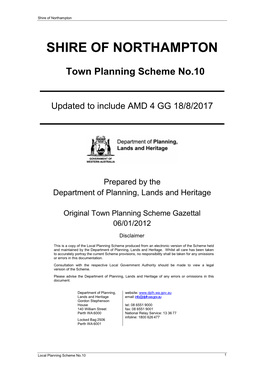 Town Planning Scheme No.10