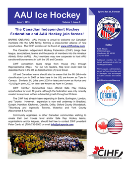 AAU Ice Hockey Newsletter