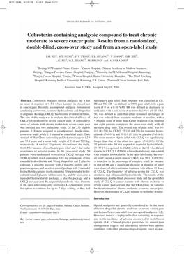 Cobrotoxin-Containing Analgesic Compound to Treat Chronic