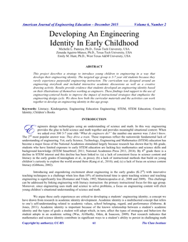 Developing an Engineering Identity in Early Childhood Michelle L