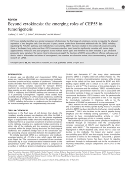 Beyond Cytokinesis: the Emerging Roles of CEP55 in Tumorigenesis