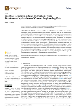 Bushfire: Retrofitting Rural and Urban Fringe Structures—Implications Of