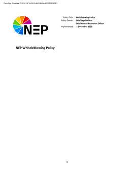 NEP Whistleblowing Policy