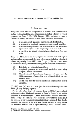 E-Type Pronouns and Donkey Anaphora