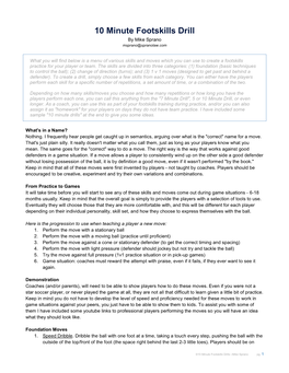 10 Minute Footskills Drill by Mike Sprano Msprano@Spranolaw.Com