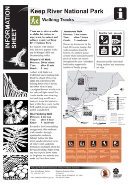 Keep River Walking Tracks Information Sheet