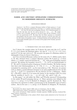 Faber and Grunsky Operators Corresponding to Bordered Riemann Surfaces