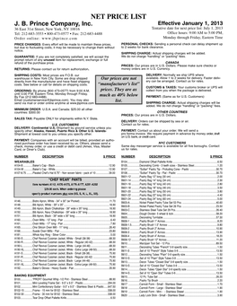 Price List 7/03