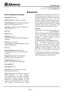 SULT1A3 Polyclonal Antibody Sulfotransferase with Thermolabile Enzyme Activity