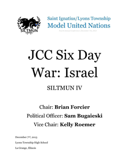 JCC Six Day War: Israel SILTMUN IV