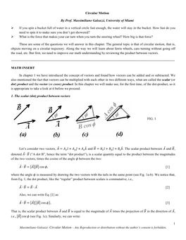 1 Circular Motion by Prof. Massimiliano Galeazzi, University of Miami If You Spin a Bucket Full of Water in a Vertical Circl