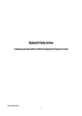Hackworth Family Archive