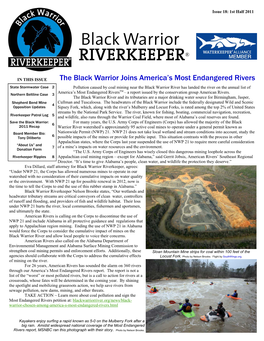 RIVERKEEPER® Black Warrior Riverkeeper’S Mission Is to Protect and Restore the Black Warrior River and Its Tributaries