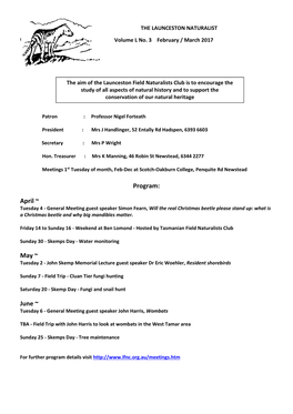 April ~ Tuesday 4 - General Meeting Guest Speaker Simon Fearn, Will the Real Christmas Beetle Please Stand Up: What Is a Christmas Beetle and Why Big Mandibles Matter