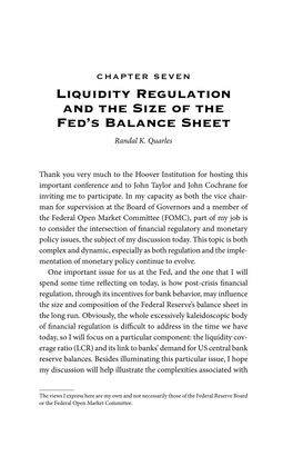 Liquidity Regulation and the Size of the Fed's Balance Sheet