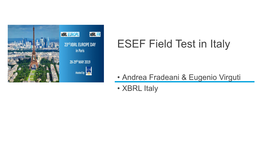 ESEF Field Test in Italy