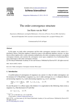 The Order Convergence Structure