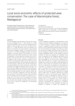 The Case of Maromizaha Forest, Madagascar