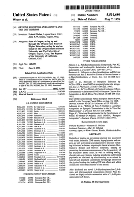 |||||||III US005514680A United States Patent (19) 11 Patent Number: 5,514,680 Weber Et Al