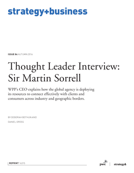 Thought Leader Interview: Sir Martin Sorrell