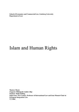 Islam and Human Rights