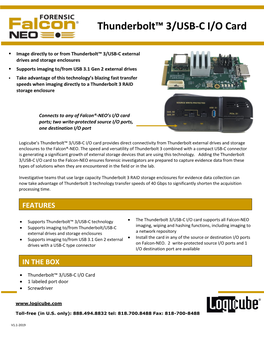 Thunderbolt™ 3/USB-C I/O Card