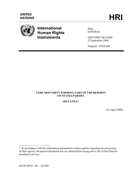 International Human Rights Instruments and Several Optional Protocols