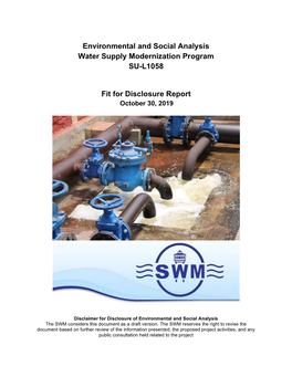 Environmental and Social Analysis Water Supply Modernization Program SU-L1058