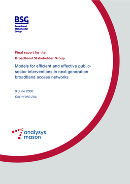 Models for Efficient and Effective Public- Sector Interventions in Next-Generation Broadband Access Networks