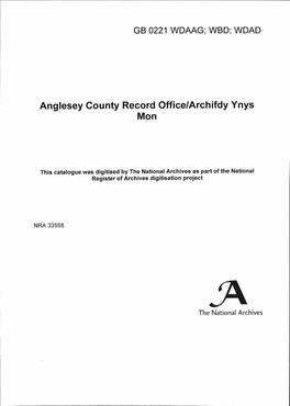 Anglesey County Record Office/Arch If Dy Ynys Mon