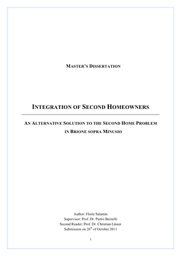Integration of Second Homeowners