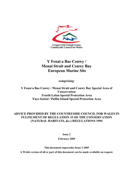 Y Fenai a Bae Conwy / Menai Strait and Conwy Bay European Marine Site