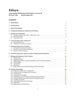 Edisyn a Java-Based Synthesizer Patch Editor, Version 28 by Sean Luke Sean@Cs.Gmu.Edu