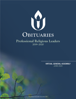 Obituaries Professional Religious Leaders 2019–2020