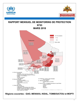 Rapport Mensuel De Monitoring De Protection N°03 Mars 2018