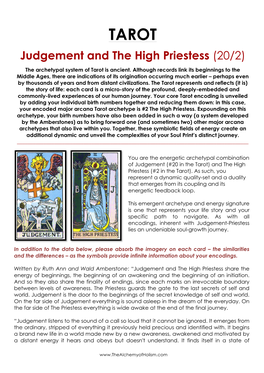 Judgement and the High Priestess (20/2)