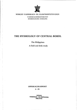 The Hydrology of Central Bohol