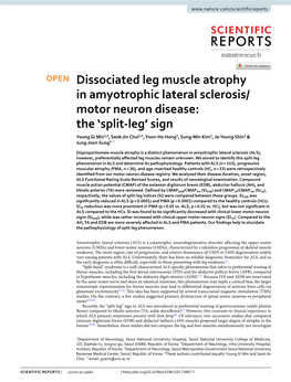 Dissociated Leg Muscle Atrophy in Amyotrophic Lateral
