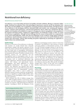 Seminar Nutritional Iron Deficiency