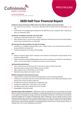 2020 Half-Year Financial Report