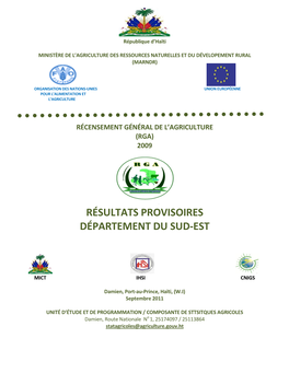 Résultats Provisoires Département Du Sud-Est