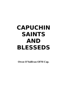 Capuchin Saints and Blesseds