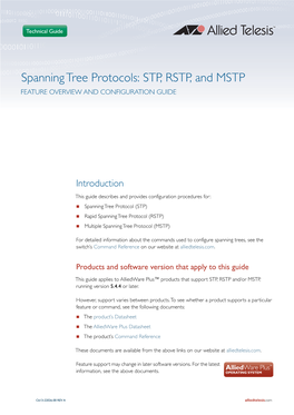 Spanning Tree (STP) Feature Overview and Configuration Guide