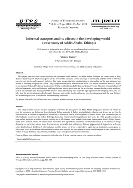 B T P S Journal of Transport Literature JTL|RELIT Vol