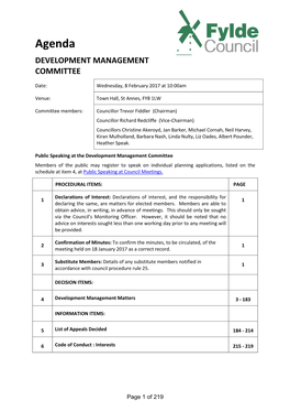 Agenda DEVELOPMENT MANAGEMENT COMMITTEE