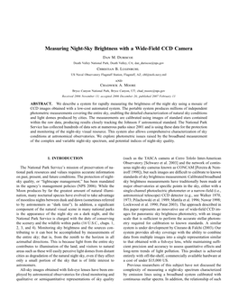 Measuring Night-Sky Brightness with a Wide-Field CCD Camera