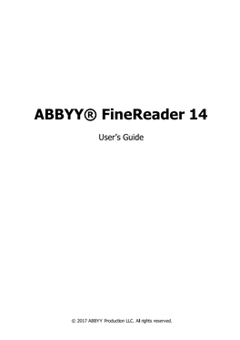 ABBYY® Finereader 14